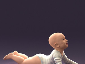 baby in stripped suit 0587 3d print ready Modelo de Impressão 3D