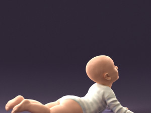 baby in stripped suit 0587 3d print ready Modelo de Impressão 3D