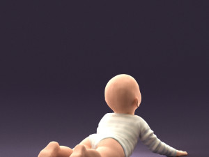 baby in stripped suit 0587 3d print ready Modelo de Impressão 3D