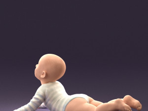 baby in stripped suit 0587 3d print ready Modelo de Impressão 3D