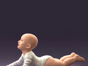 baby in stripped suit 0587 3d print ready 3D Print Model