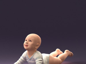baby in stripped suit 0587 3d print ready Modelo de Impressão 3D