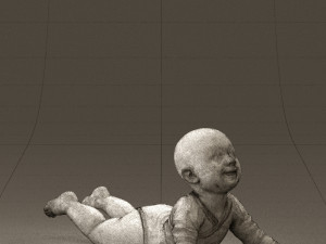 baby in stripped suit 0587 3d print ready Modelo de Impressão 3D