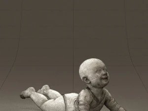 baby in stripped suit 0587 3d print ready 3D Print Model