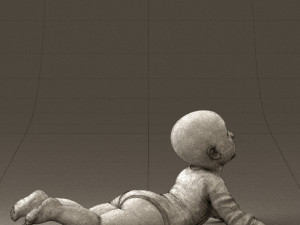 baby in stripped suit 0587 3d print ready Modelo de Impressão 3D