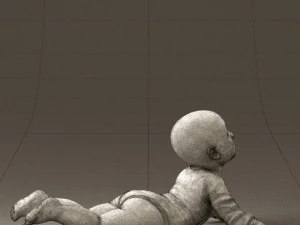 baby in stripped suit 0587 3d print ready 3D Print Model