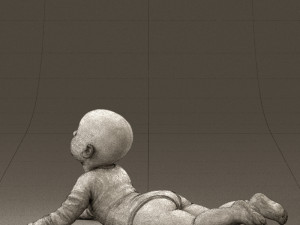 baby in stripped suit 0587 3d print ready Modelo de Impressão 3D