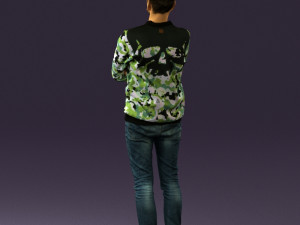 man in sweater skull camo 0692 Model 3D