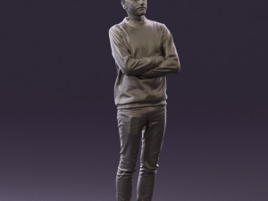 man in sweater skull camo 0692 Model 3D