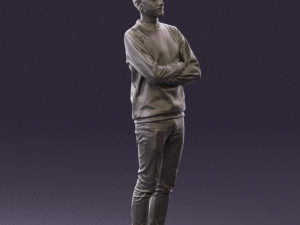 man in sweater skull camo 0692 Model 3D
