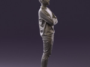 man in sweater skull camo 0692 Model 3D
