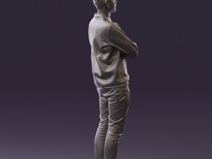 man in sweater skull camo 0692 Model 3D