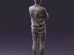 man in sweater skull camo 0692 Model 3D