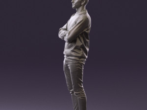 man in sweater skull camo 0692 Model 3D