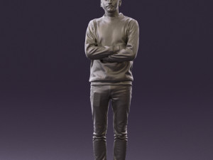man in sweater skull camo 0692 Model 3D