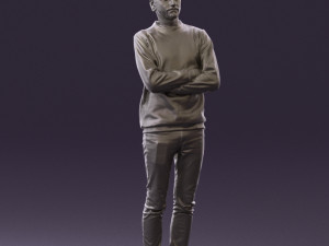 man in sweater skull camo 0692 Model 3D