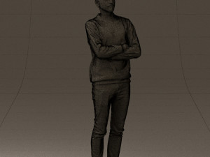 man in sweater skull camo 0692 Model 3D