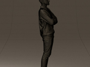 man in sweater skull camo 0692 Model 3D