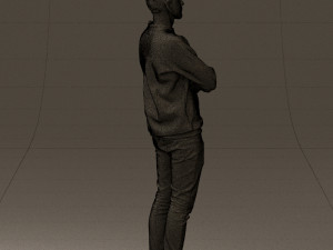man in sweater skull camo 0692 Model 3D