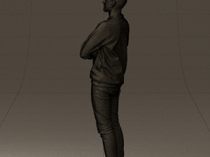 man in sweater skull camo 0692 Model 3D