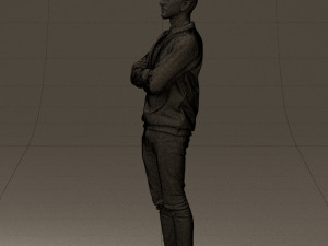 man in sweater skull camo 0692 Model 3D