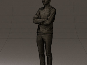 man in sweater skull camo 0692 Model 3D