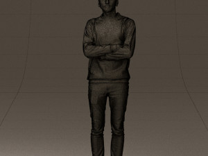 man in sweater skull camo 0692 Model 3D