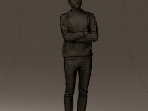 man in sweater skull camo 0692 Model 3D