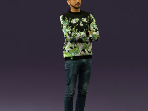 man in sweater skull camo 0692 3d print ready 3D Print Model