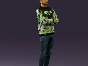 man in sweater skull camo 0692 3d print ready 3D Print Model