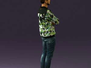 man in sweater skull camo 0692 3d print ready 3D Print Model