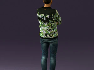 man in sweater skull camo 0692 3d print ready 3D Print Model