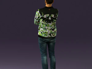man in sweater skull camo 0692 3d print ready 3D Print Model