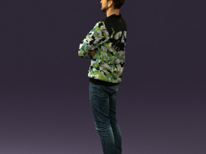 man in sweater skull camo 0692 3d print ready 3D Print Model