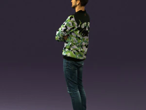 man in sweater skull camo 0692 3d print ready 3D Print Model