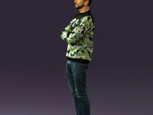 man in sweater skull camo 0692 3d print ready 3D Print Model