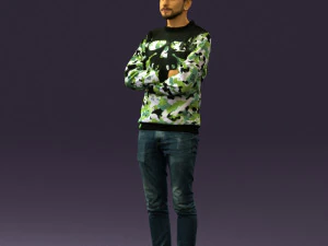 man in sweater skull camo 0692 3d print ready 3D Print Model