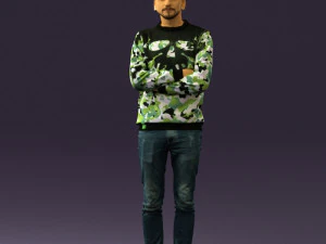 man in sweater skull camo 0692 3d print ready 3D Print Model
