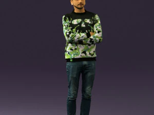 man in sweater skull camo 0692 3d print ready 3D Print Model
