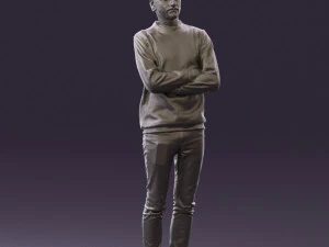 man in sweater skull camo 0692 3d print ready 3D Print Model