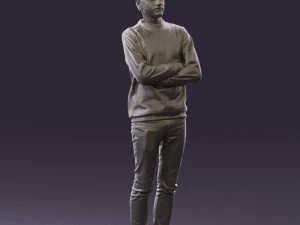 man in sweater skull camo 0692 3d print ready 3D Print Model