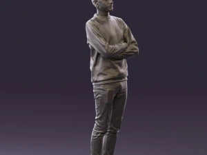 man in sweater skull camo 0692 3d print ready 3D Print Model