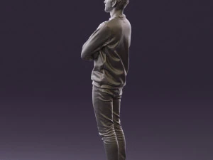 man in sweater skull camo 0692 3d print ready 3D Print Model
