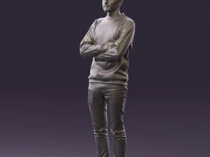man in sweater skull camo 0692 3d print ready 3D Print Model