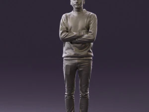 man in sweater skull camo 0692 3d print ready 3D Print Model