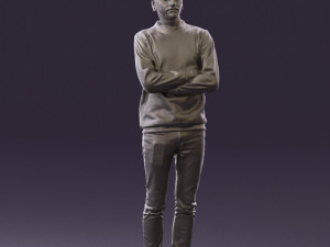 man in sweater skull camo 0692 3d print ready 3D Print Model