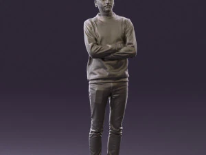 man in sweater skull camo 0692 3d print ready 3D Print Model
