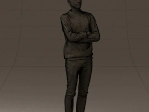 man in sweater skull camo 0692 3d print ready 3D Print Model