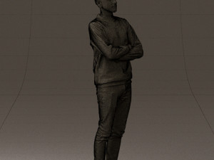 man in sweater skull camo 0692 3d print ready 3D Print Model