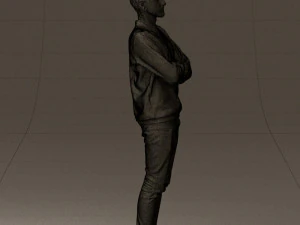 man in sweater skull camo 0692 3d print ready 3D Print Model